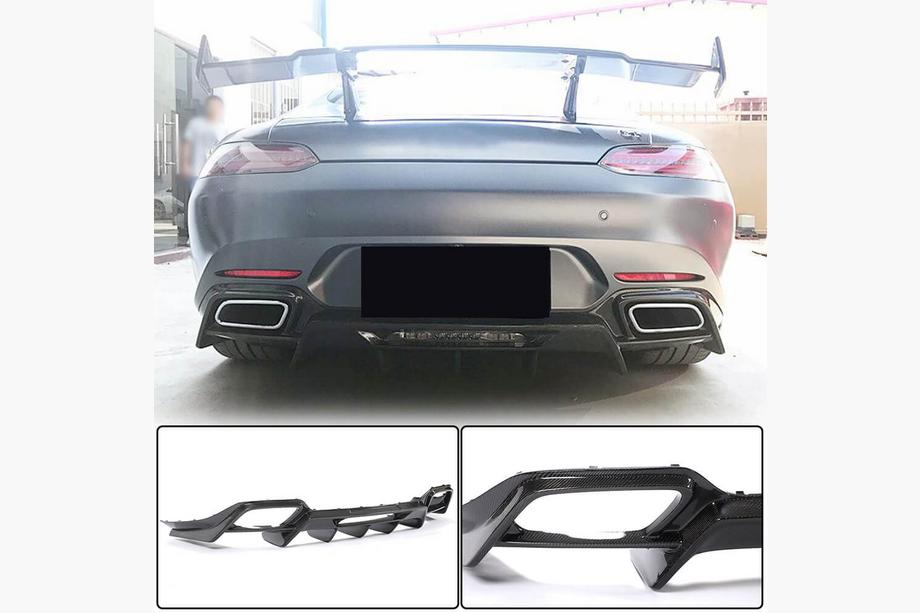 Mercedes AMG GT C190/R190 2014-2022 Heckdiffusor Stoßstange (für 2015-2017, Carbon) Image