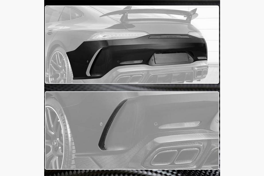 Mercedes AMG GT 4 X290 2018- Heckstoßstangenaufsätze V1 (für GT63 2018-2022, Carbon) Foto 4
