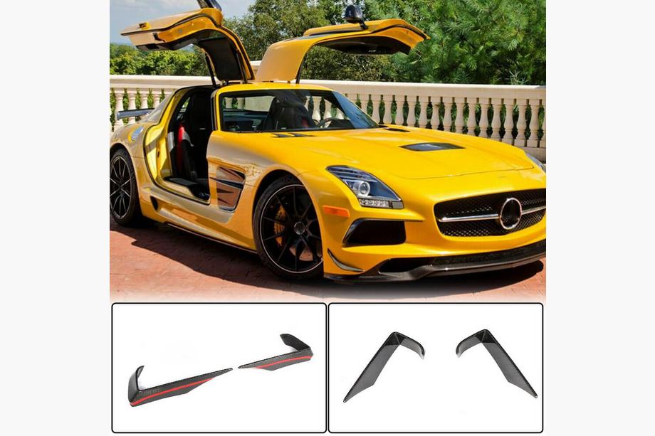 Mercedes SLS C197 2010-2014 Frontstoßstangen Flaps V2 (Carbon) Image