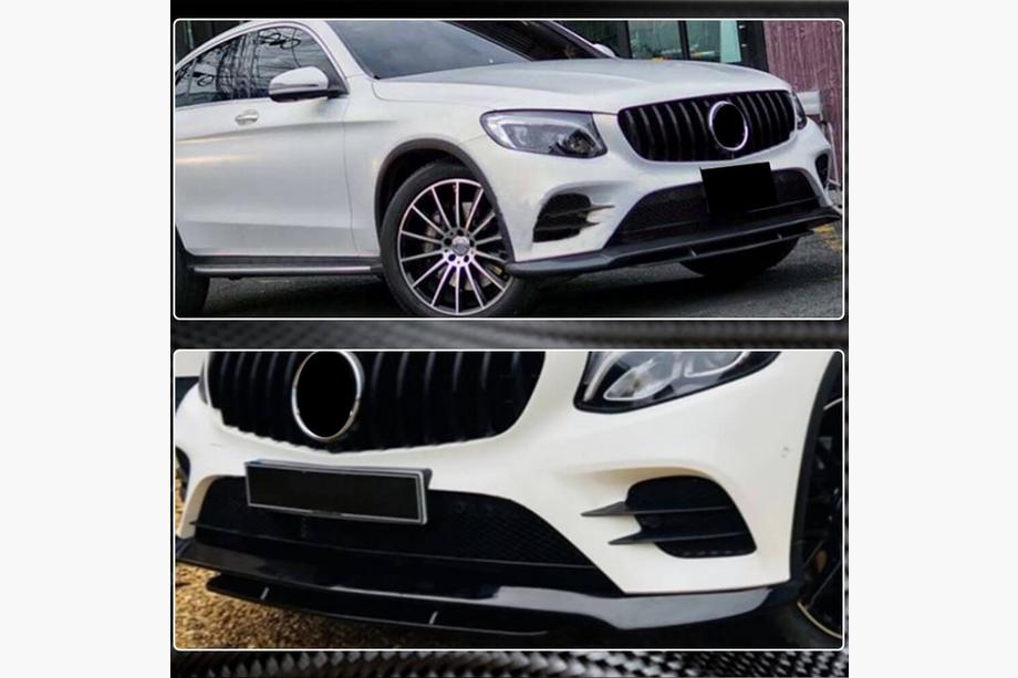 Mercedes GLC X253 2015-2022 Frontstoßstangen Lippe Aufsatz (für AMG-Line/GLC43 AMG, Carbon) Foto 2