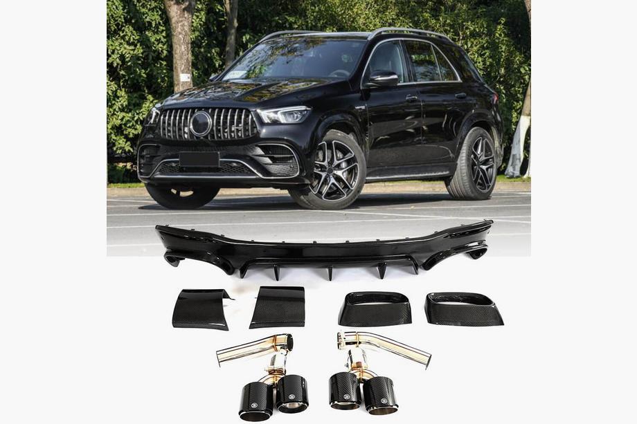 Mercedes GLE W167 2018- Heckdiffusor mit Endrohrblenden GLE63 Carbon (2018-2026) Foto 1