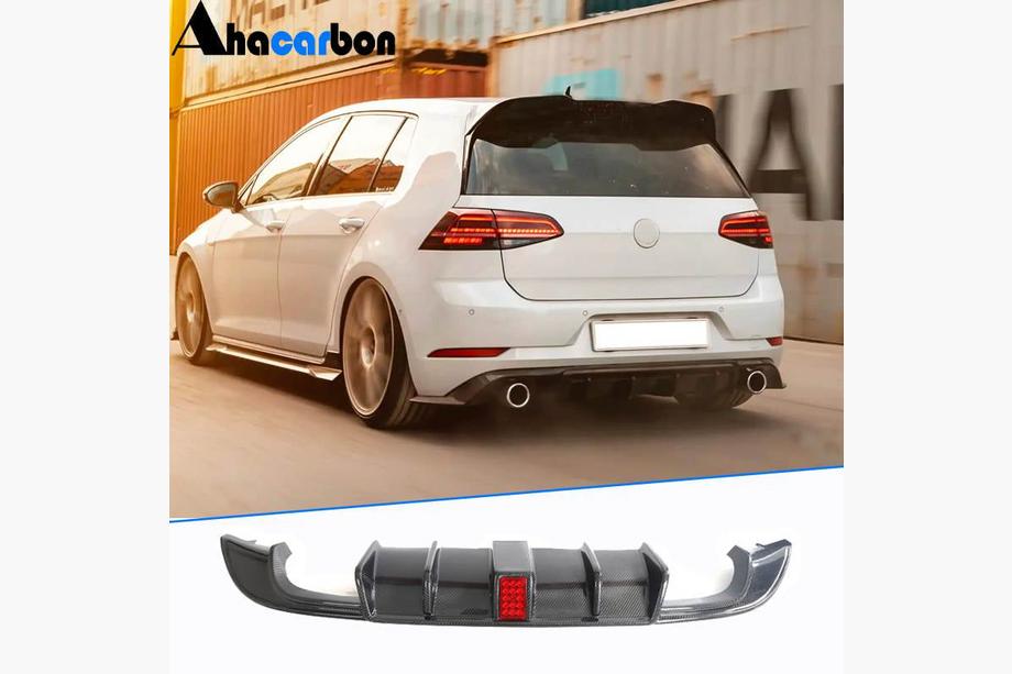 Volkswagen Golf 7/E-Golf 2012-2020 Heckstoßstangen Diffusor (für R-Line HB 2017-2020, Carbon) Image
