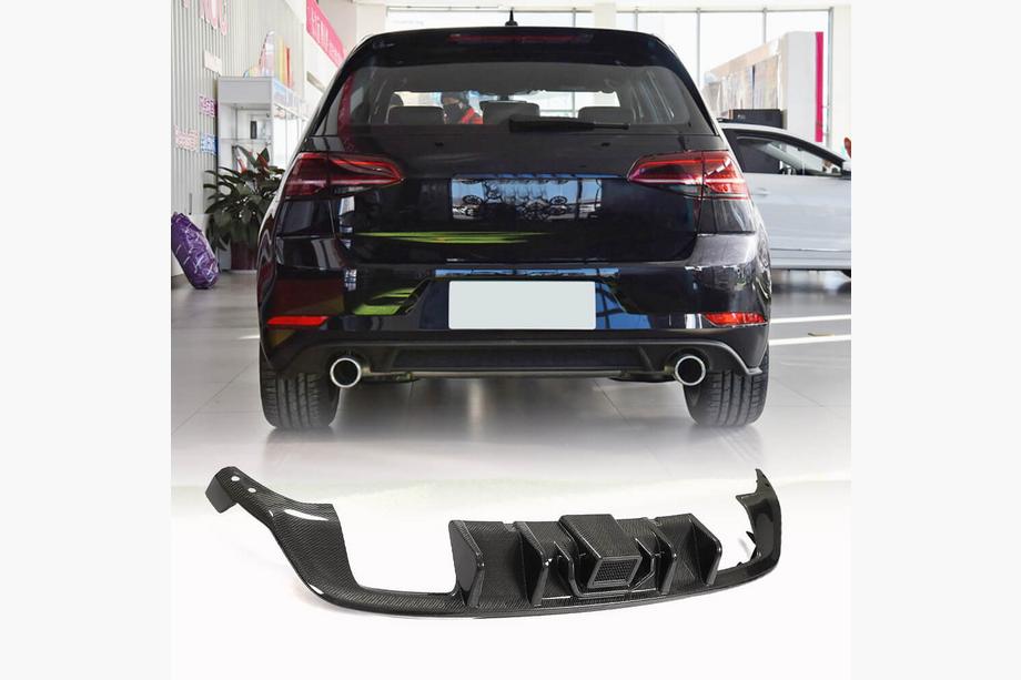 Volkswagen Golf 7/E-Golf 2012-2020 Heckdiffusor für Stoßstange (Base/R/GTI HB 2017-2020, Carbon) Image