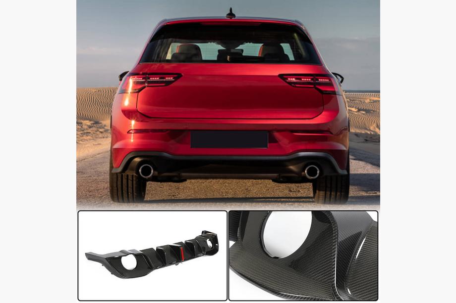 Volkswagen Golf 8 2019- Heckdiffusor Stoßstange (für GTI HB, Trockencarbon) Image