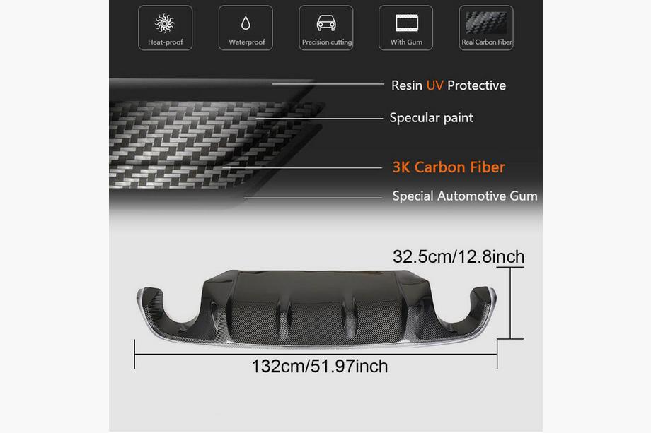 Infiniti Q50/Q60 2013-2024 Heckdiffusor V2 für Q50 Base/Sport 2018-2023 Carbon Foto 5