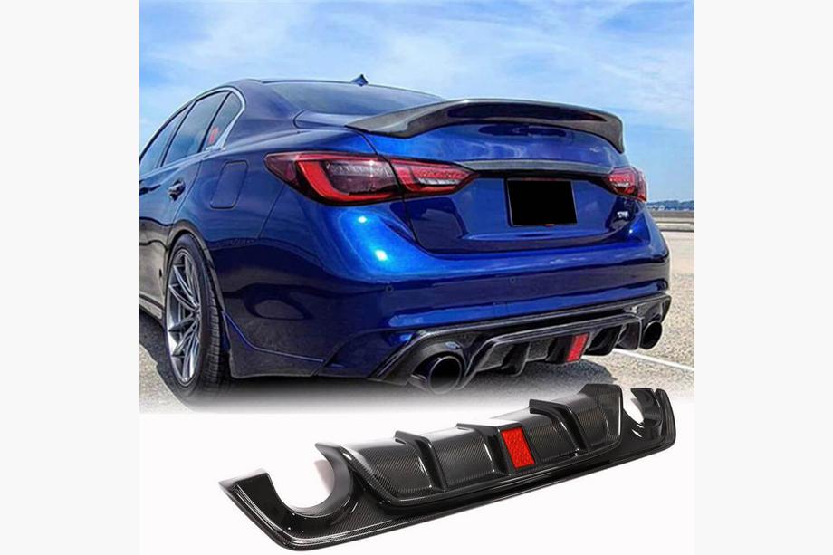 Infiniti Q50/Q60 2013-2024 Heckdiffusor V3 (für Q50 Base/Sport 2018-2023, Carbon) Image