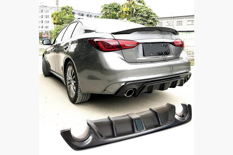 Infiniti Q50/Q60 2013-2024 Heckdiffusor V4 (für Q50 Base/Sport 2018-2023, Carbon) Image