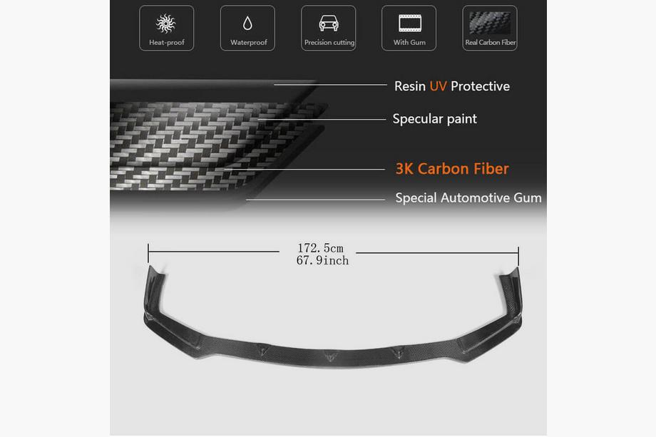 Infiniti Q50/Q60 2013-2024 Frontlippe V2 für Q50 Sport 2014-2017 Carbon Foto 5