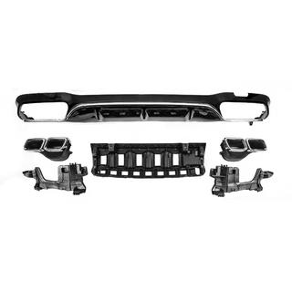 Heckdiffusor mit Endrohren E63-Design Silber (für AMG/AMG-Line 2016-2020) Foto 1