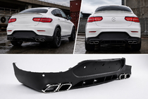 Mercedes GLC coupe C253 2016-2023 Heckdiffusor mit Endrohren Silber (Design AMG63) Foto 1