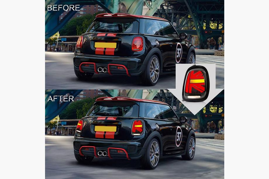 Mini Cooper F55/56/57 2014-2023 LED Rückleuchten im Union Jack Red Stil (2 Stk) Image