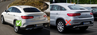 Mercedes GLE coupe C292 2015-2019 Heckdiffusor mit Endrohren Silber (Design GLE63) Foto 4