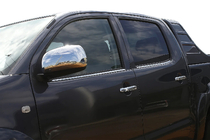 Toyota Hilux 2006-2015 Fensterleisten Chrom (4 Stk, Edelstahl) Carmos - Türkischer Edelstahl Foto 1