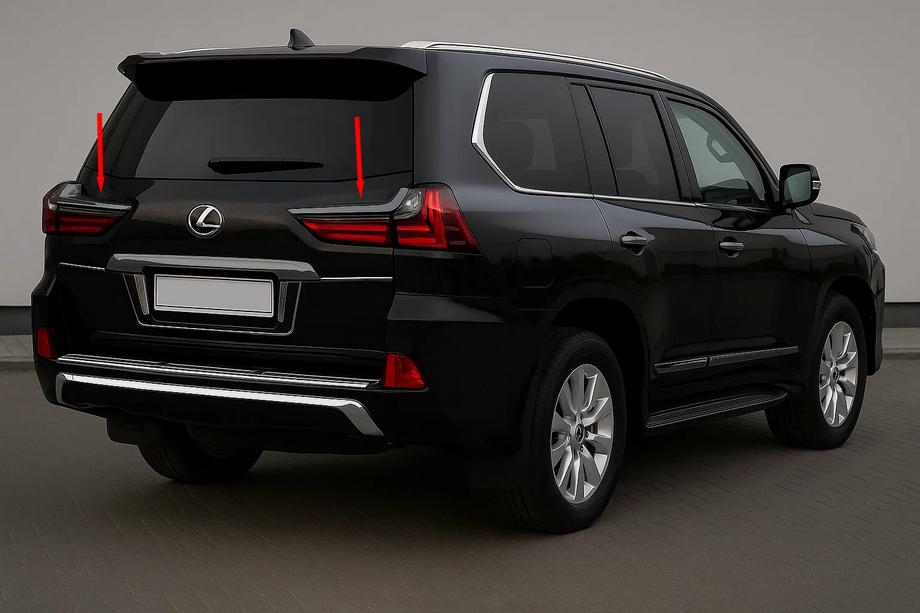 Lexus LX570/450d 2008-2022 Chrom Rückleuchten Abdeckungen BlackEdition (für 2016+) Image