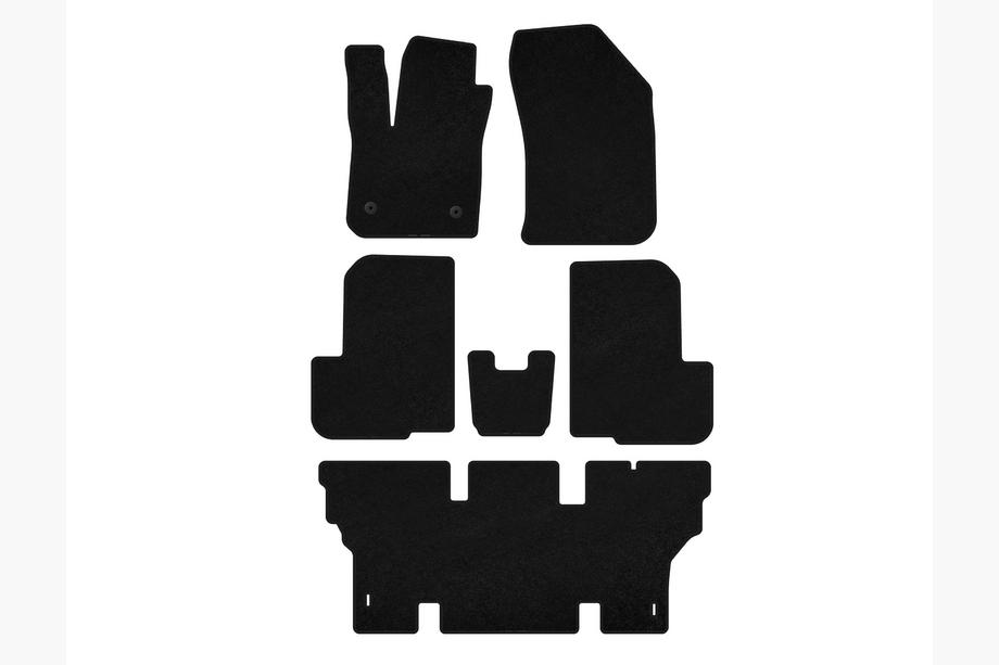 Dacia Lodgy 2012-2022 Textil Fußmatten Classic (3 Reihen, 7-Sitzer, Schwarz) Image