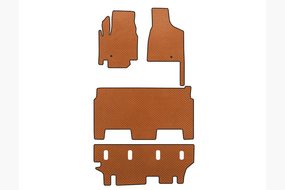 Dodge Grand Caravan V 2008-2020 EVA Fußmatten (2008-2020, 3 Reihen, 8-Sitzer/Ausstattung SXT, Orange) Image