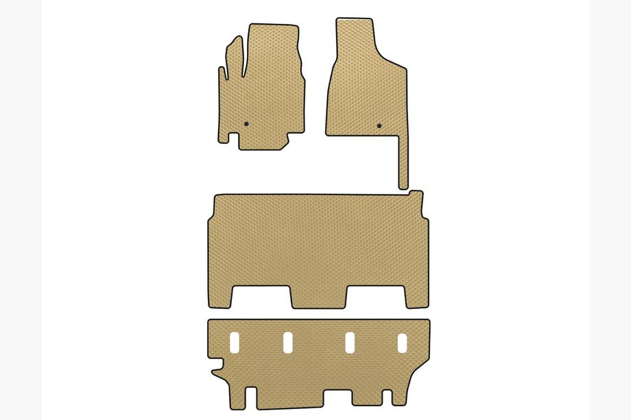 Dodge Grand Caravan V 2008-2020 EVA Fußmatten (2008-2020, 3 Reihen, 8-Sitzer/Ausstattung SXT, Beige) Foto 1