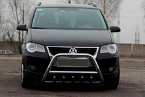 Volkswagen Touran 2003-2010 Frontbügel WT003 (Edelstahl) 60 mm, mit Schriftzug Foto 1