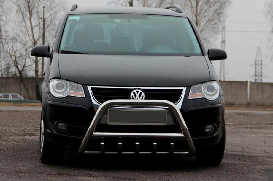 Volkswagen Touran 2003-2010 Frontbügel WT003 (Edelstahl) 60 mm, mit Schriftzug Image