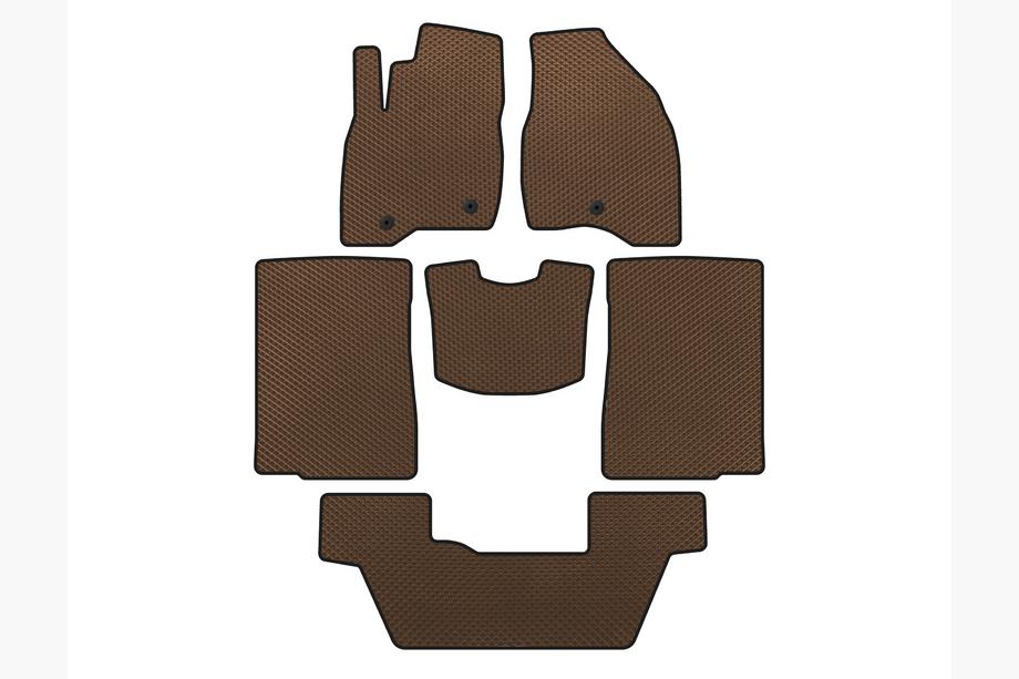 Ford Explorer 2011-2019 EVA Fußmatten (2015-2017, 3 Reihen, 7-Sitzer, Braun) Image