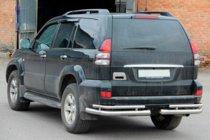 Toyota Land Cruiser Prado 120 2002-2009 Hintere doppelte Eckschutzrohre AK003-1 (2 Stk., Edelstahl) Foto 1