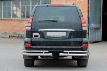 Toyota Land Cruiser Prado 120 2002-2009 Hintere doppelte Eckschutzrohre AK003-1 (2 Stk., Edelstahl) Foto 2