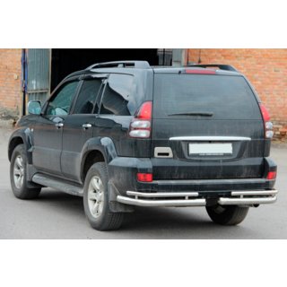 Hintere doppelte Eckschutzrohre AK003-1 (2 Stk., Edelstahl) Toyota Land Cruiser Prado 120 2002-2009 Foto 1
