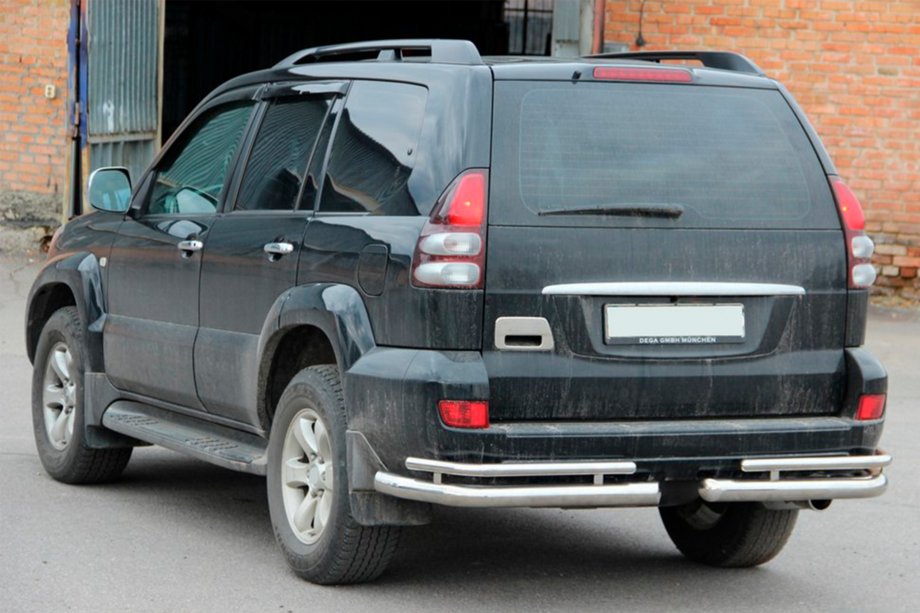 Toyota Land Cruiser Prado 120 2002-2009 Hintere doppelte Eckschutzrohre AK003-1 (2 Stk., Edelstahl) Image