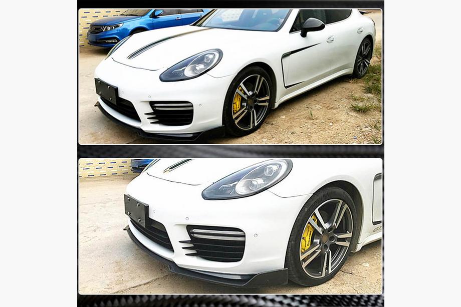 Porsche Panamera 2009-2016 Frontlippe V2 für Stoßstange (für Turbo/Turbo S/GTS) Foto 3