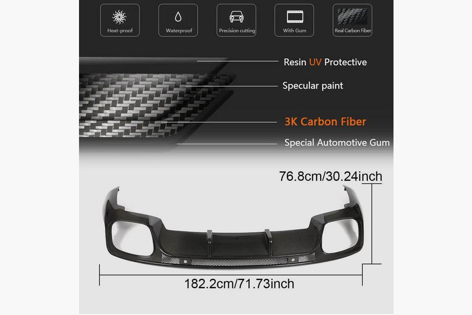Porsche Panamera 2016-2023 Heckdiffusor für Heckstoßstange (2016-2020, Carbon) Foto 6