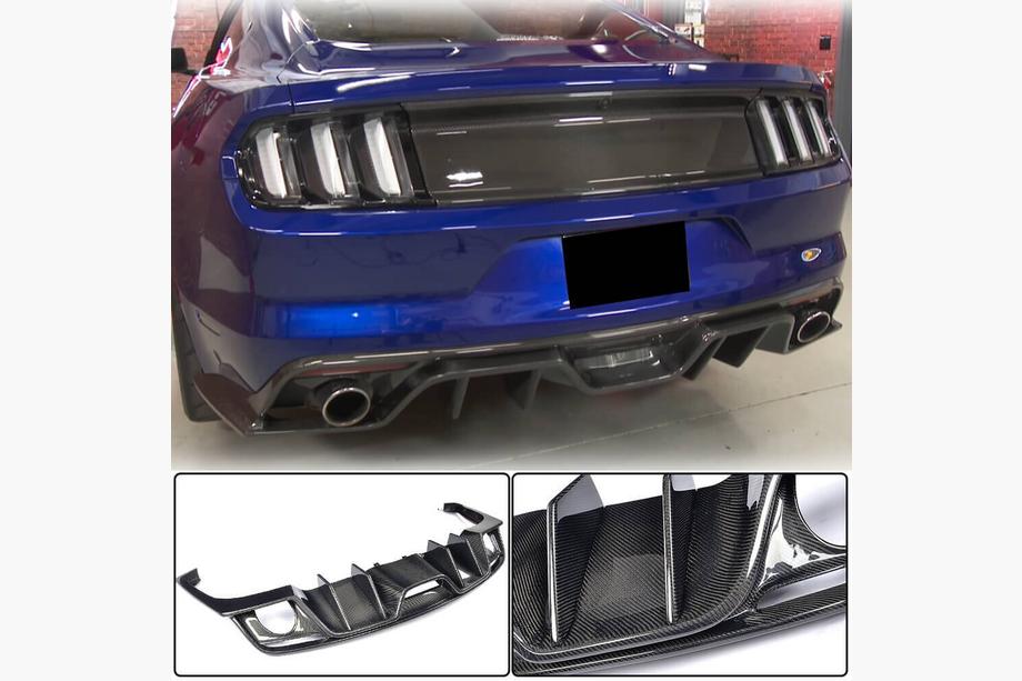 Ford Mustang 2015-2023 Heckdiffusor V2 (2015-2017, Carbon) Image