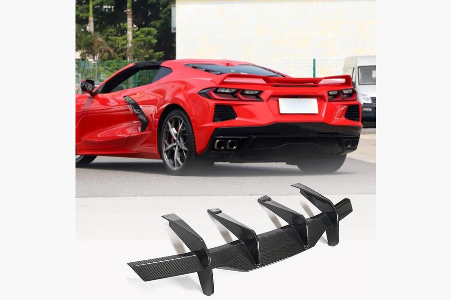 Chevrolet Corvette C8 2019- Heckdiffusor V2 (2019-2022, Carbon) Image