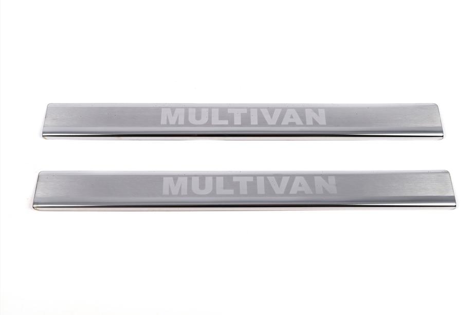 Volkswagen T4 Caravelle/Multivan 1990–2003 Einstiegsleisten Abdeckungen LASER (2 Stk, Edelstahl) Foto 2