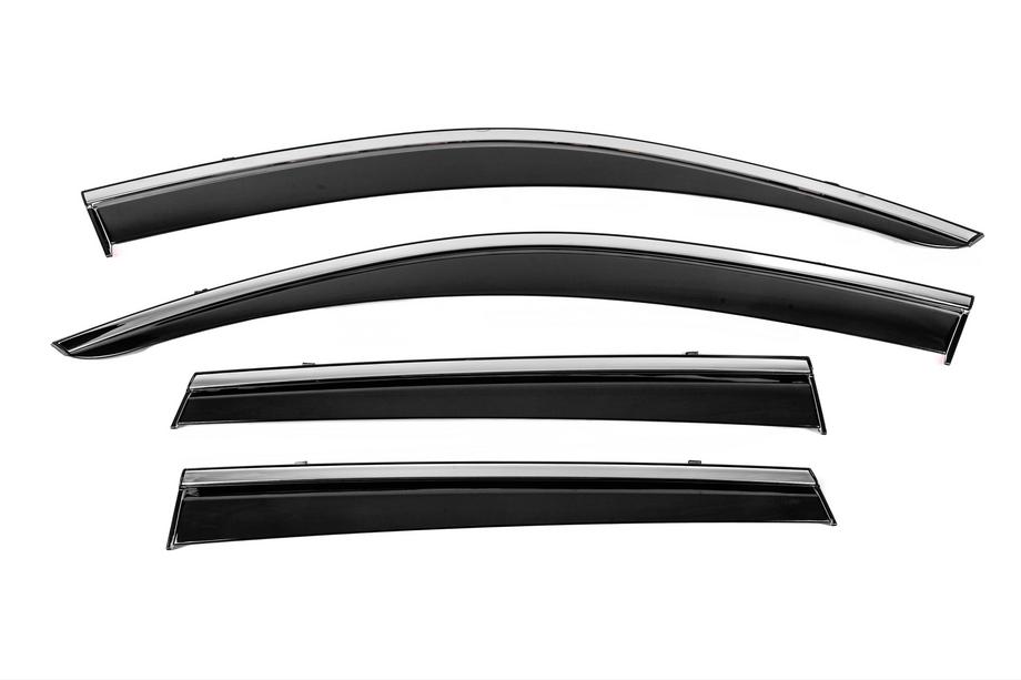 Volkswagen Touareg 2010-2018 Windabweiser mit Chromleiste Niken Luxury (4 Stk) Image