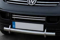 Volkswagen T5 Transporter 2003-2010 Zierleisten für Kühlergrill Stoßstange (2 Stk, Edelstahl) Carmos - Türkischer Edelstahl Foto 1