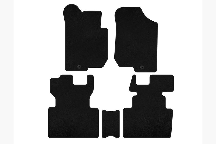 Kia Carens 1999-2012 Textil-Fußmatten Deluxe (2006-2012, 2 Reihen, 7-Sitzer, Schwarz) Image