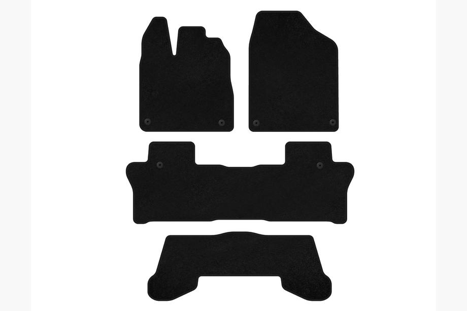 Honda Pilot 2015-2022 Textil Fußmatten Deluxe (3 Reihen, Schwarz) Image