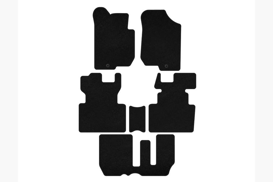 Kia Carens 1999-2012 Textil Fußmatten Classic (2006-2012, 3 Reihen, 7-Sitzer, Schwarz) Image