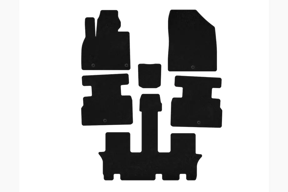 Kia Stonic 2017- Textil Fußmatten Premium (3 Reihen, 7-Sitzer, Schwarz) Image