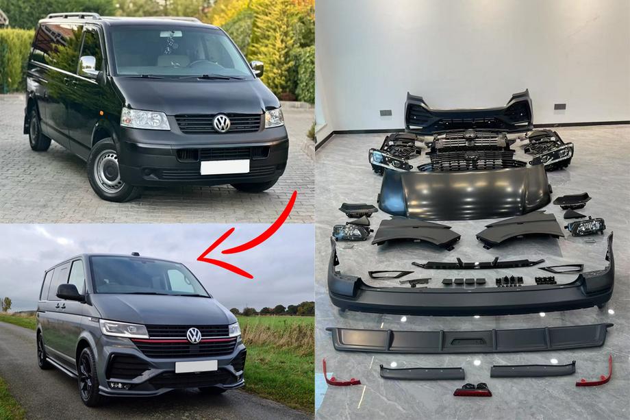Volkswagen T5 Caravelle 2004-2010 Facelift Kit auf T6.1 Sportline Image