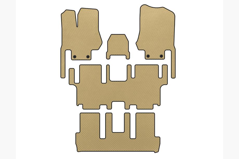 Nissan Quest 2011-2017 EVA Fußmatten (3 Reihen, 7-Sitzer, Beige) Image