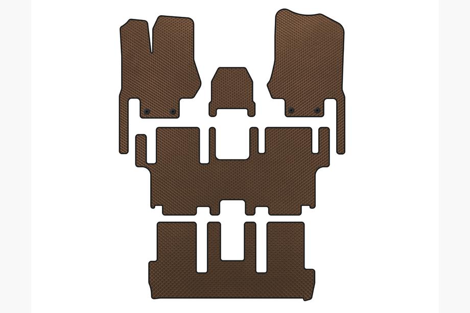 Nissan Quest 2011-2017 EVA Fußmatten (3 Reihen, 7-Sitzer, Braun) Image
