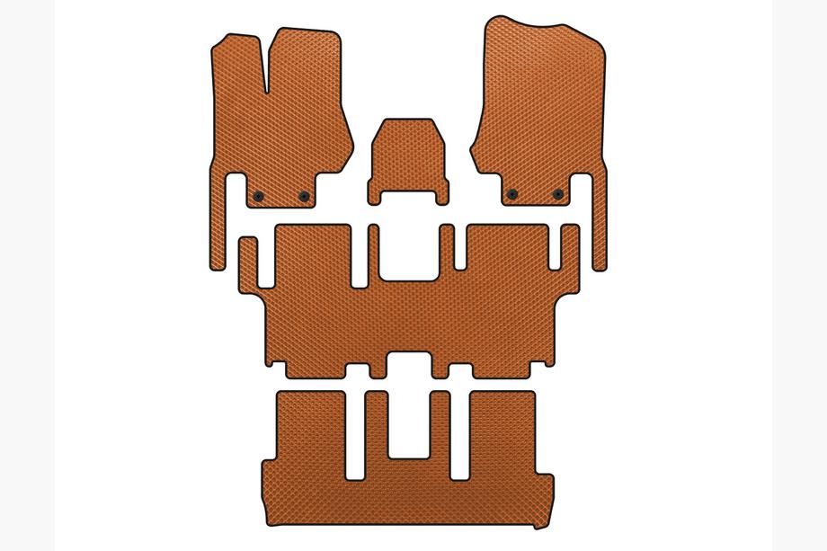 Nissan Quest 2011-2017 EVA Fußmatten (3 Reihen, 7-Sitzer, Orange) Image