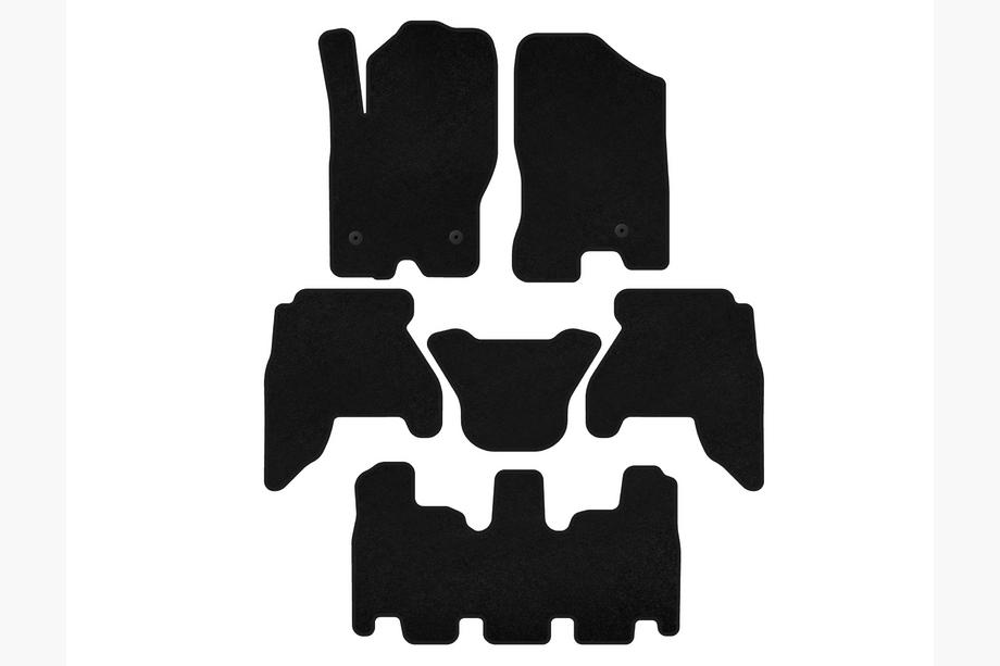 Nissan Pathfinder R51 2005-2014 Textil-Fußmatten Premium V1 (3 Reihen, Schwarz, 2010-2014) Image