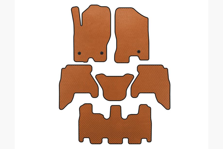 Nissan Pathfinder R51 2005-2014 EVA Fußmatten für den Innenraum (3 Reihen, Orange, 2010-2014) Image