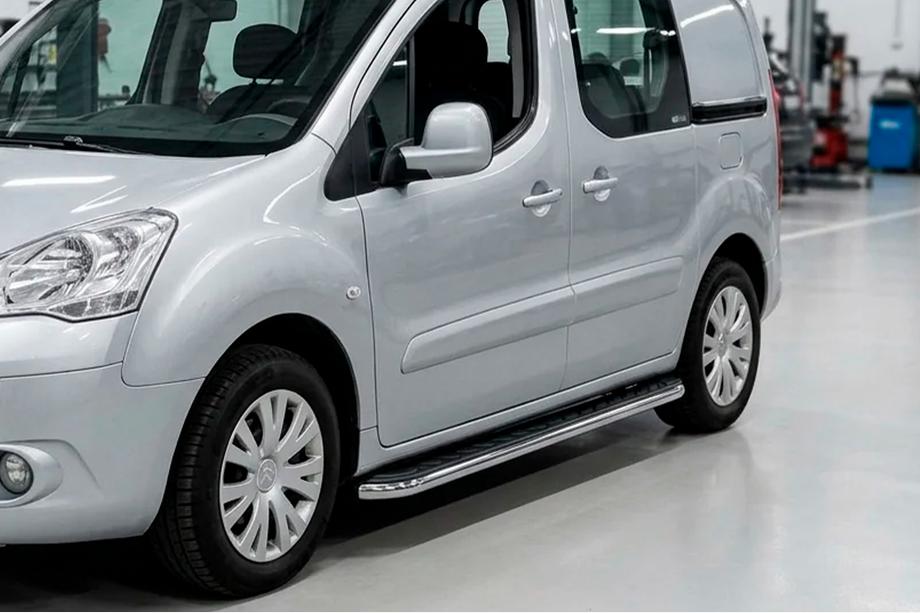 Peugeot Partner Tepee 2008-2018 Trittbretter Maydos V1 (2 Stk., Aluminium & Edelstahl) Image