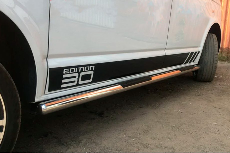 Volkswagen T5 Transporter 2003-2010 Seitliche Rohre (2 Stk., Edelstahl) 60mm, Langversion Foto 10