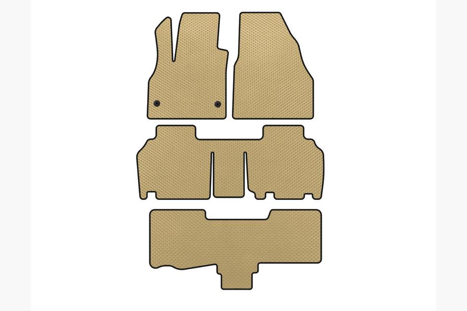 Renault Kangoo 2008–2020 EVA Fußmatten (3 Reihen, 5-türig/7-Sitzer, Beige) Image