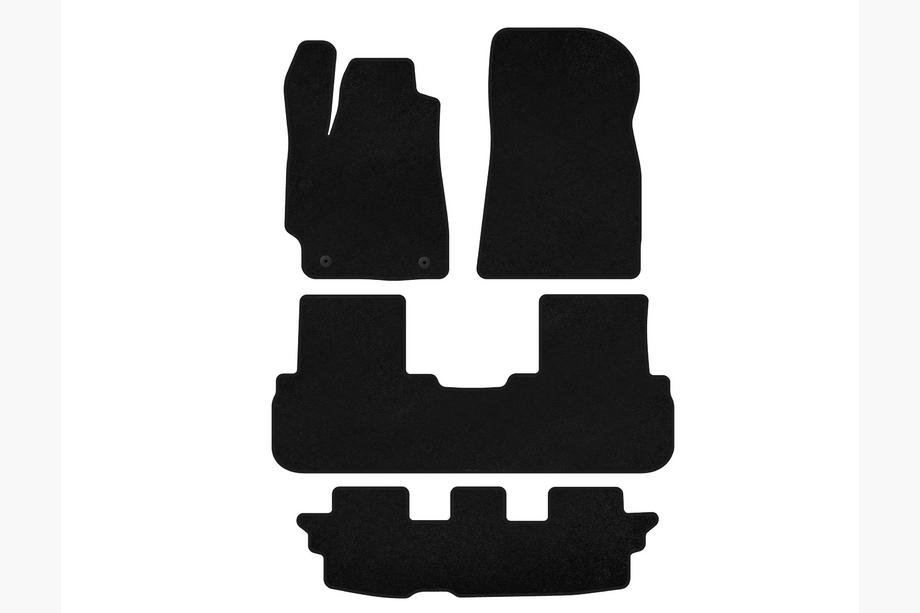 Toyota Highlander 2008-2013 Textil Fußmatten Classic (3 Reihen, Schwarz) Image