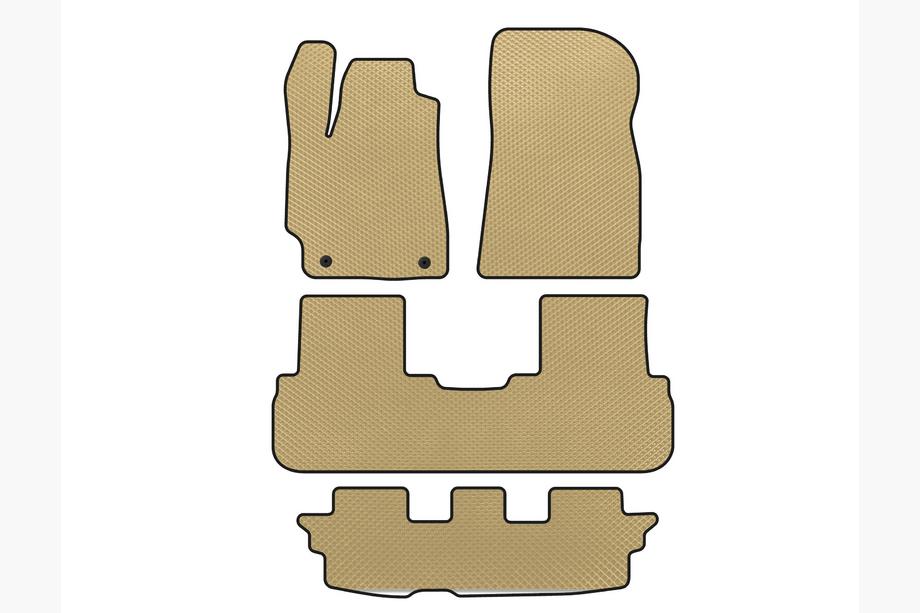 Toyota Highlander 2008-2013 EVA Fußmatten (3 Reihen, Beige) Image